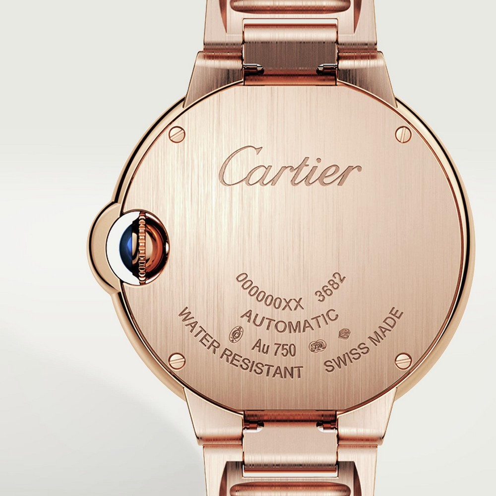 Đồng Hồ Cartier Ballon Bleu De Cartier Watch 33mm Nữ Vàng Hồng Trắng